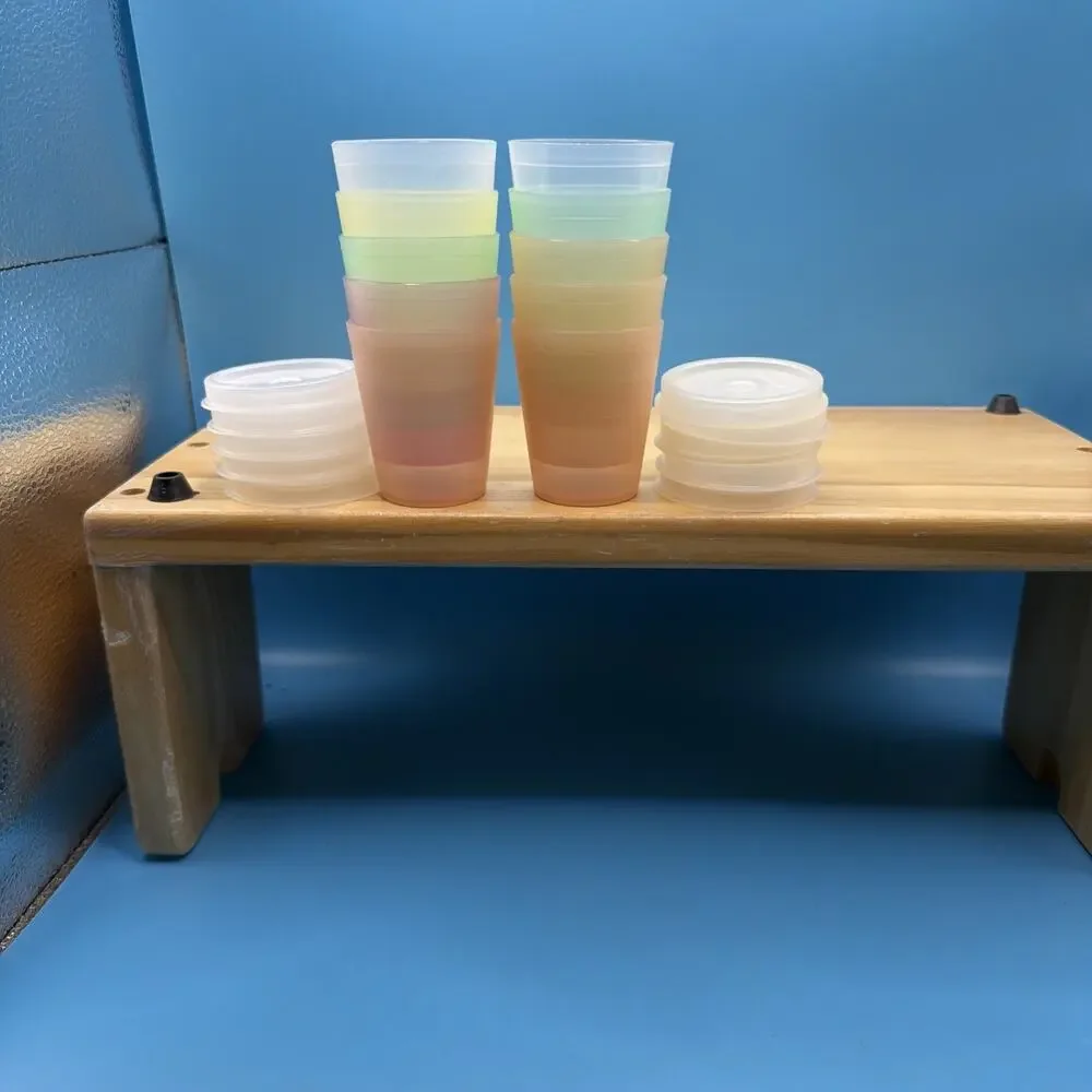 Tupperware Vintage Multicolor Plastic Containers Snap Lids 10pc 201-70/78